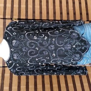 Scala chiffon beads/sequins top